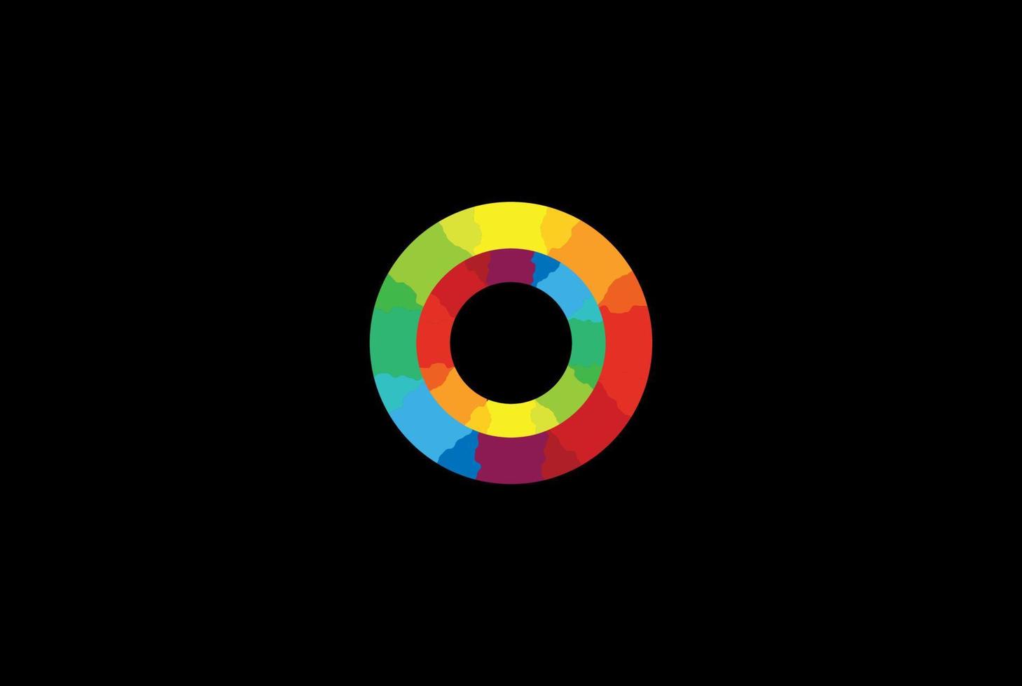vector de diseño de logotipo de círculo poligonal geométrico colorido minimalista simple