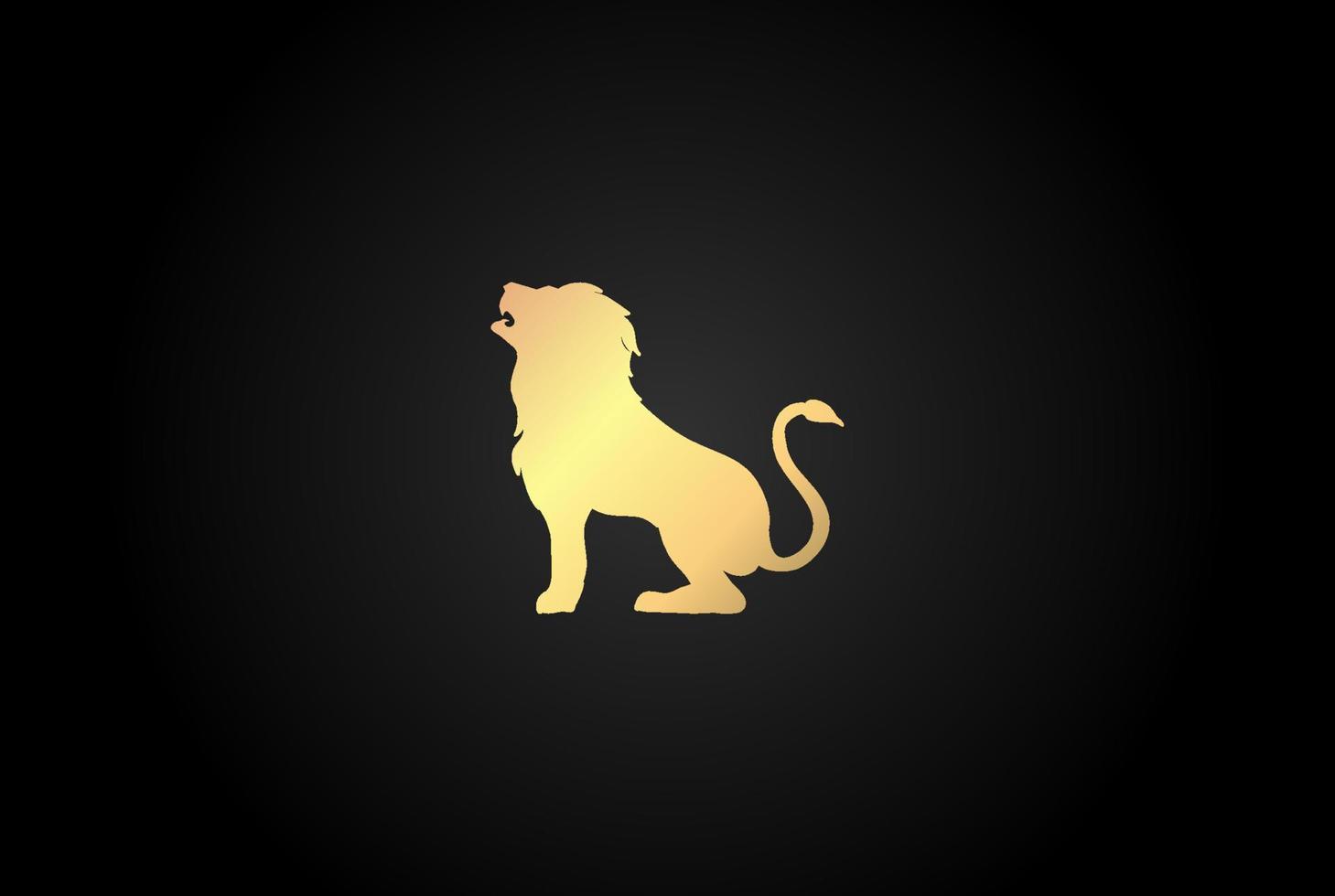 vector de diseño de logotipo de silueta de cresta de león de lujo dorado