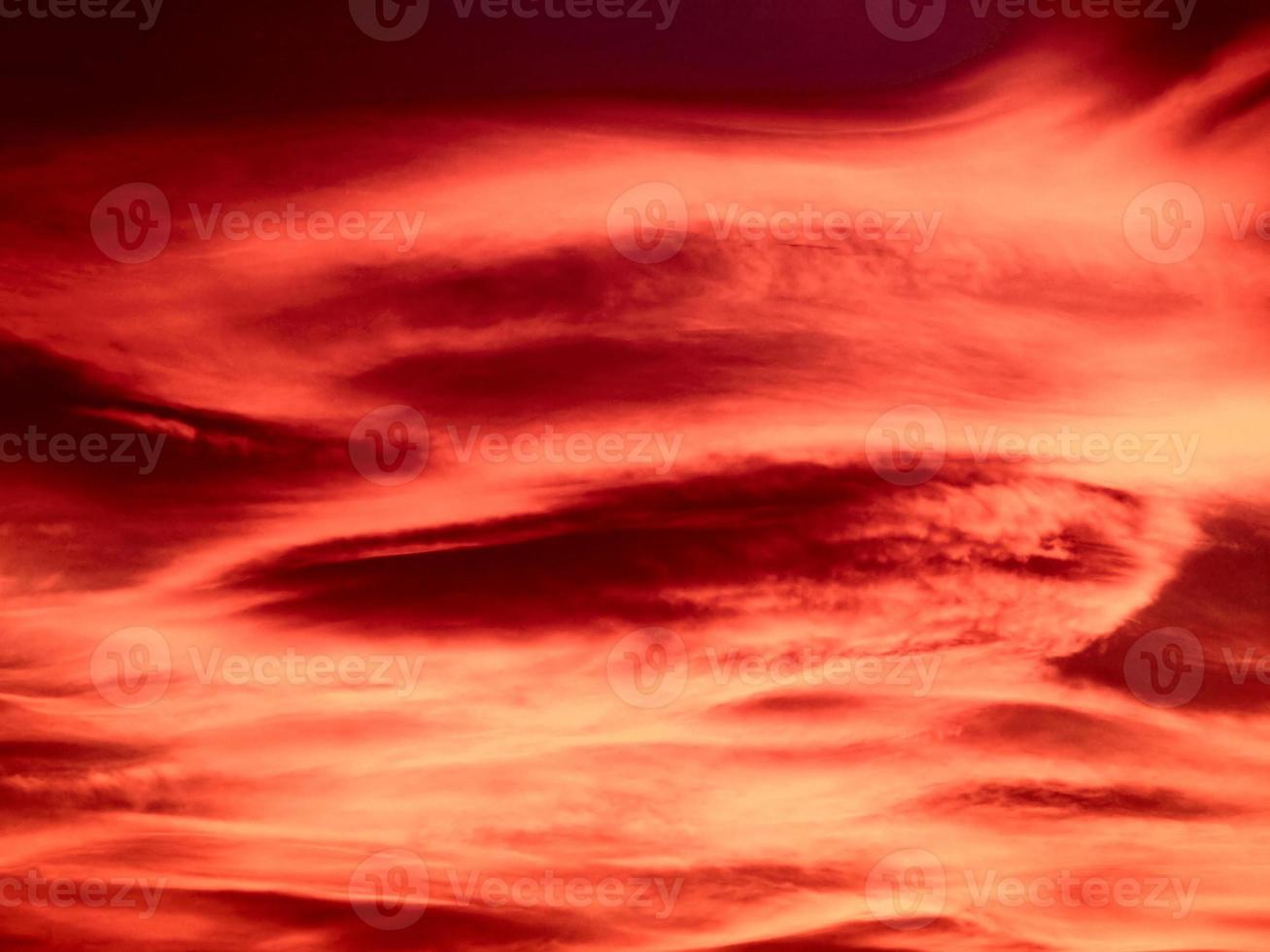 red sunset sky with clouds background photo