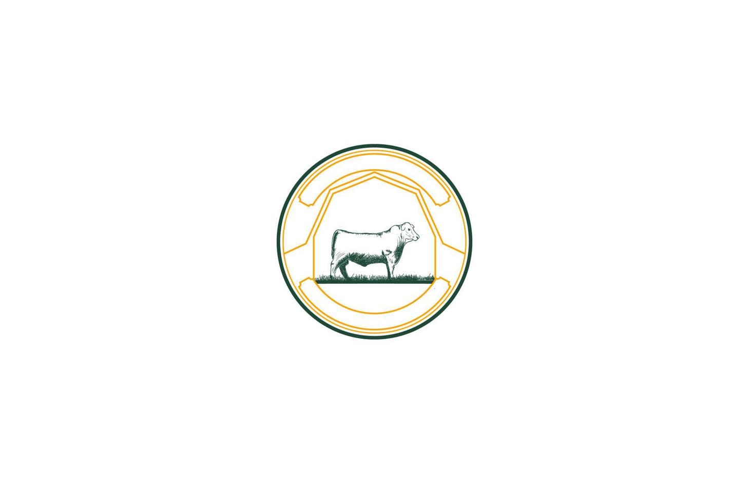 Vintage Retro Angus Cattle for Beef Logo Design Vector