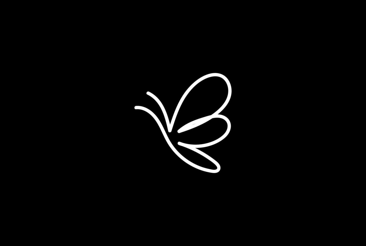 vector de diseño de logotipo de línea continua de mariposa voladora elegante minimalista simple
