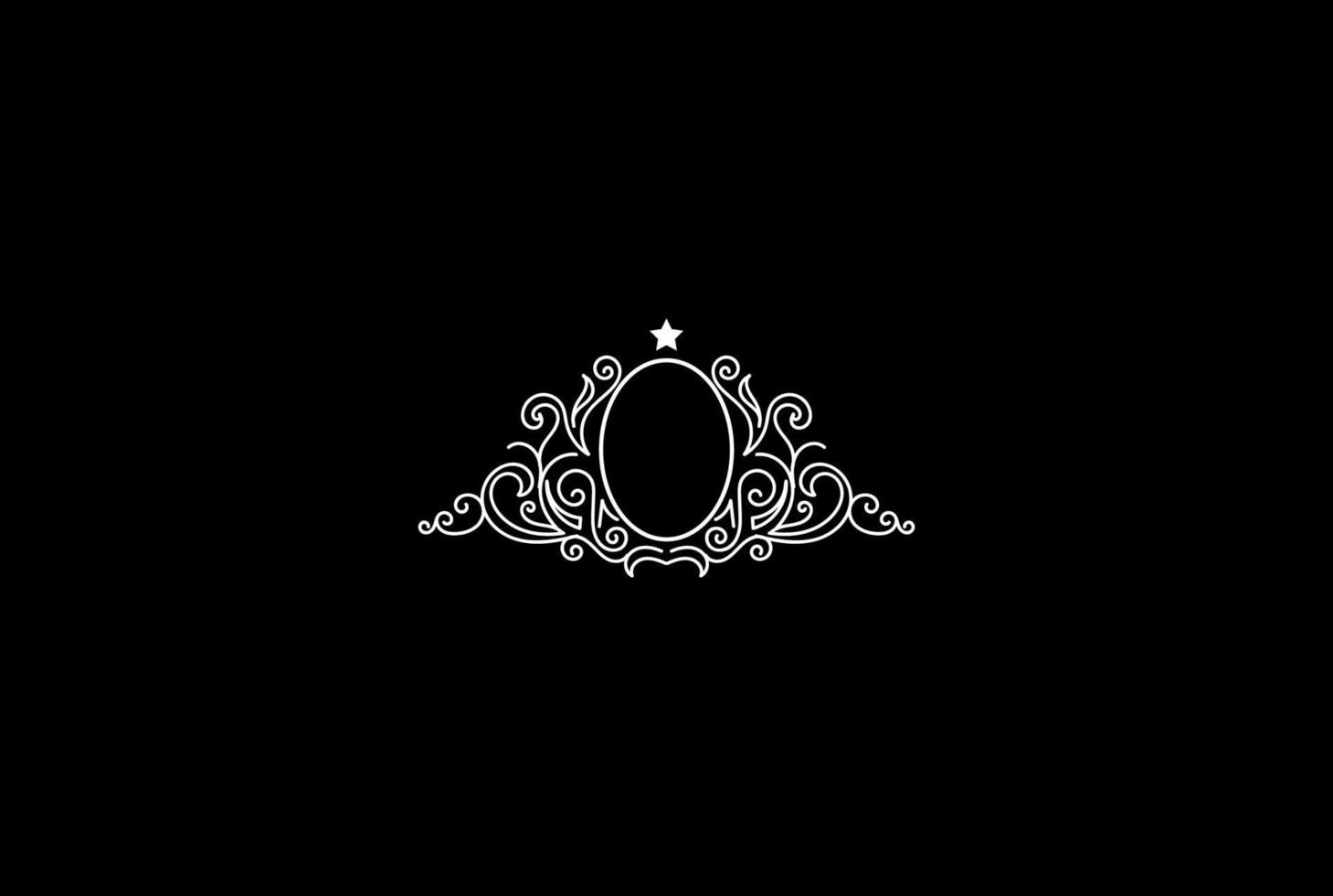elegante lujo en blanco decoración marco insignia emblema etiqueta logotipo diseño vector