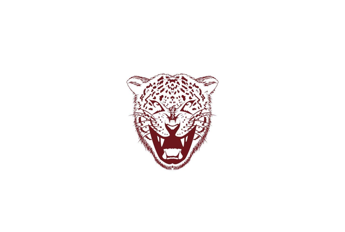 vintage retro enojado rugiente tigre jaguar leopardo puma cheetah cabeza logo diseño vector