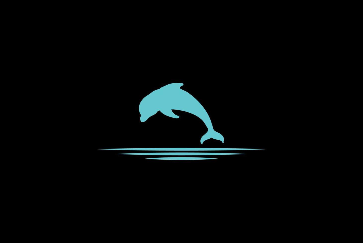 Jumping Dolphin with Sea Ocean Logo Design Vector