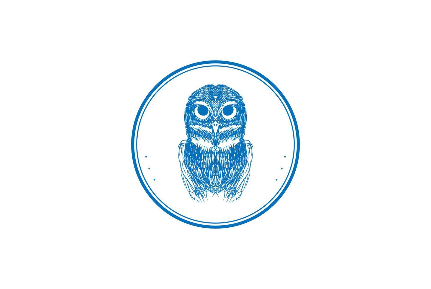 Vintage Retro Hand Drawn Owl Bird Badge Label Stamp Logo Design Vector