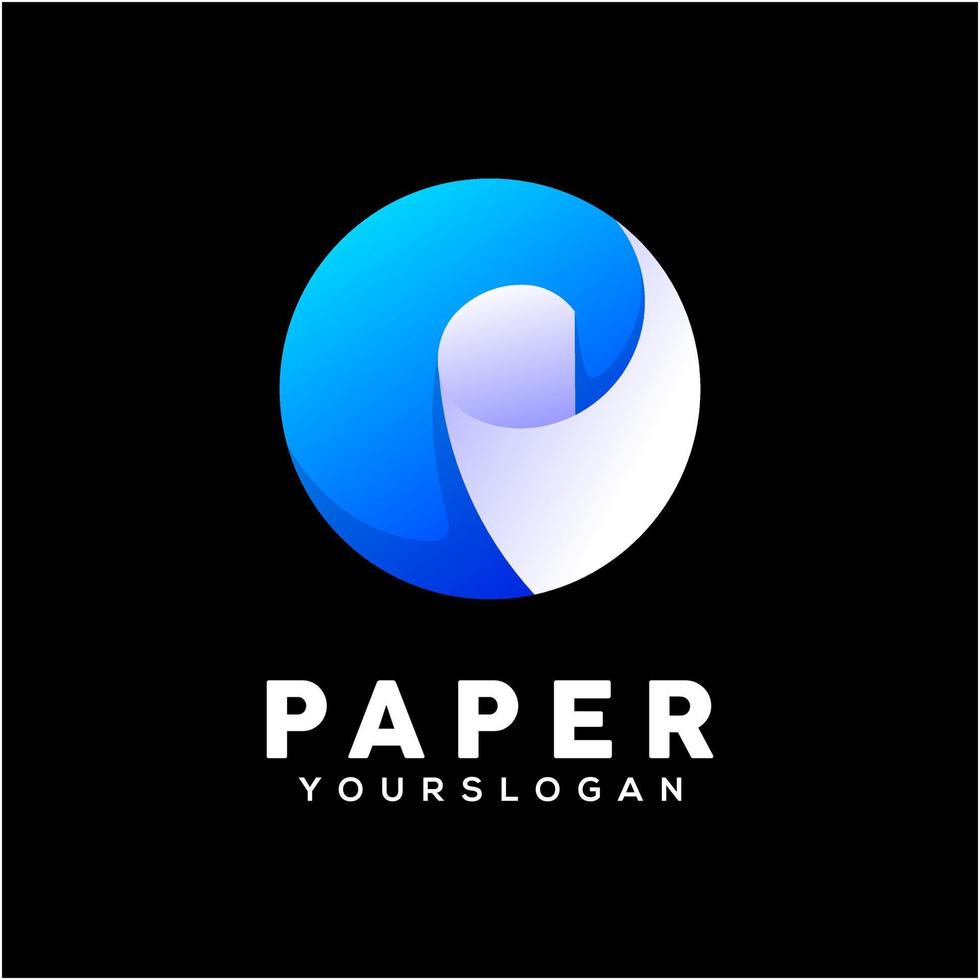 logotipo de papel degradado colorido vector