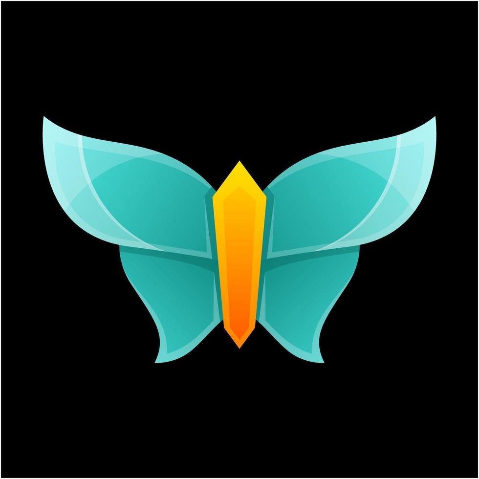 vector de diseño de logotipo de mariposa colorida