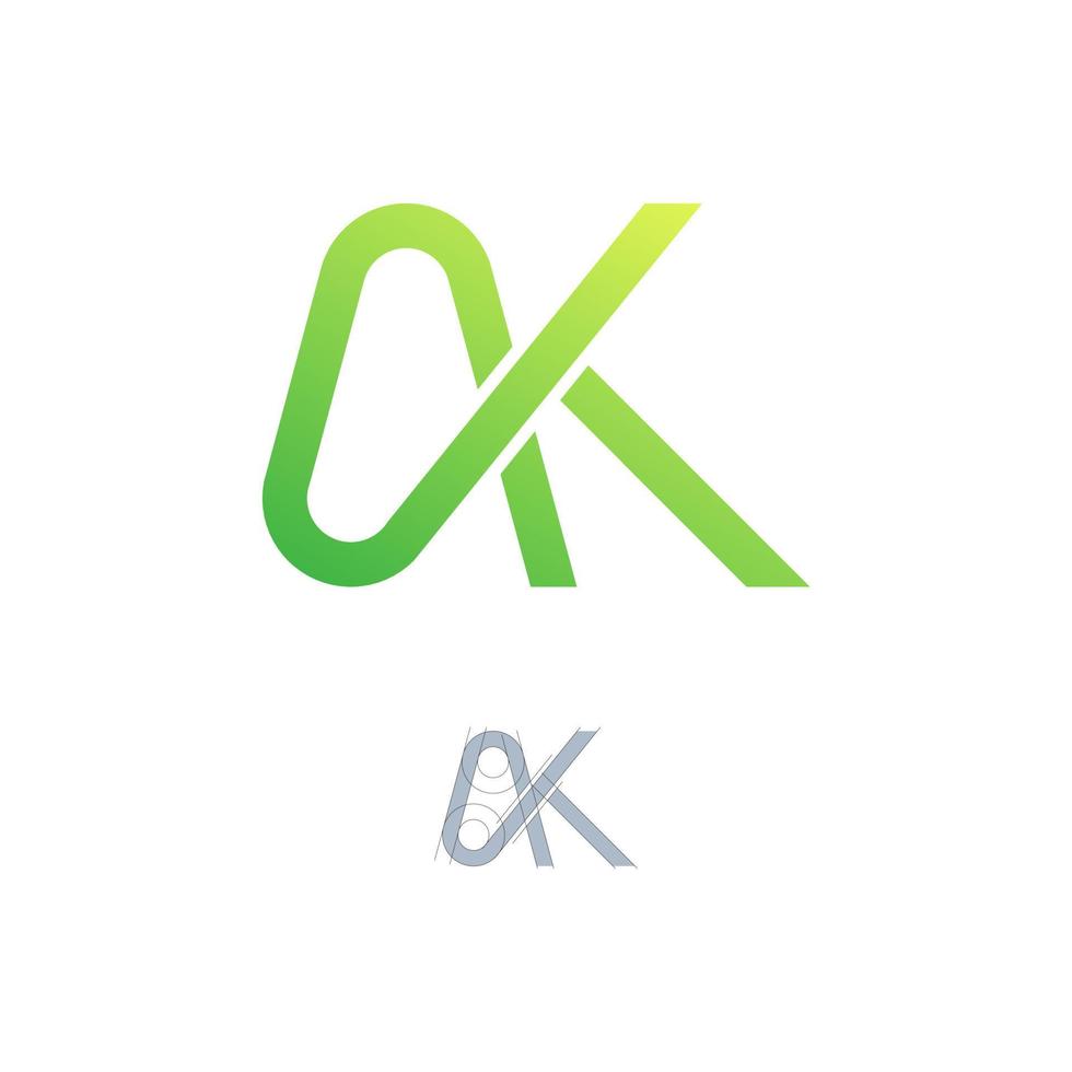 letter a k monogram logo design vector