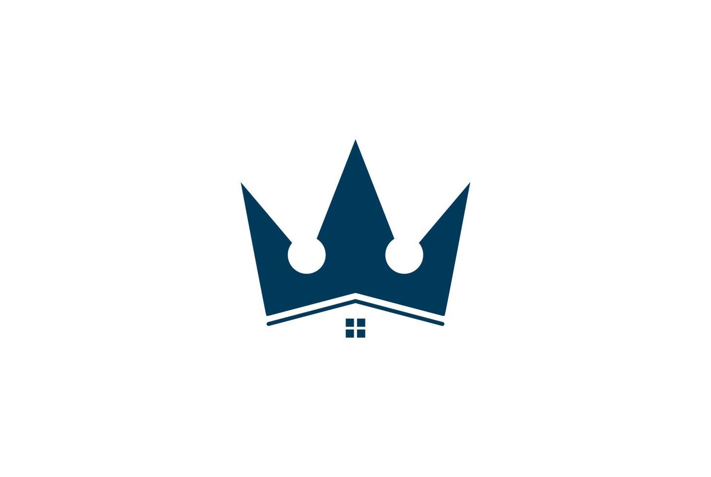 King Queen Crown House Apartment Real Estate Business Logo Design Vector