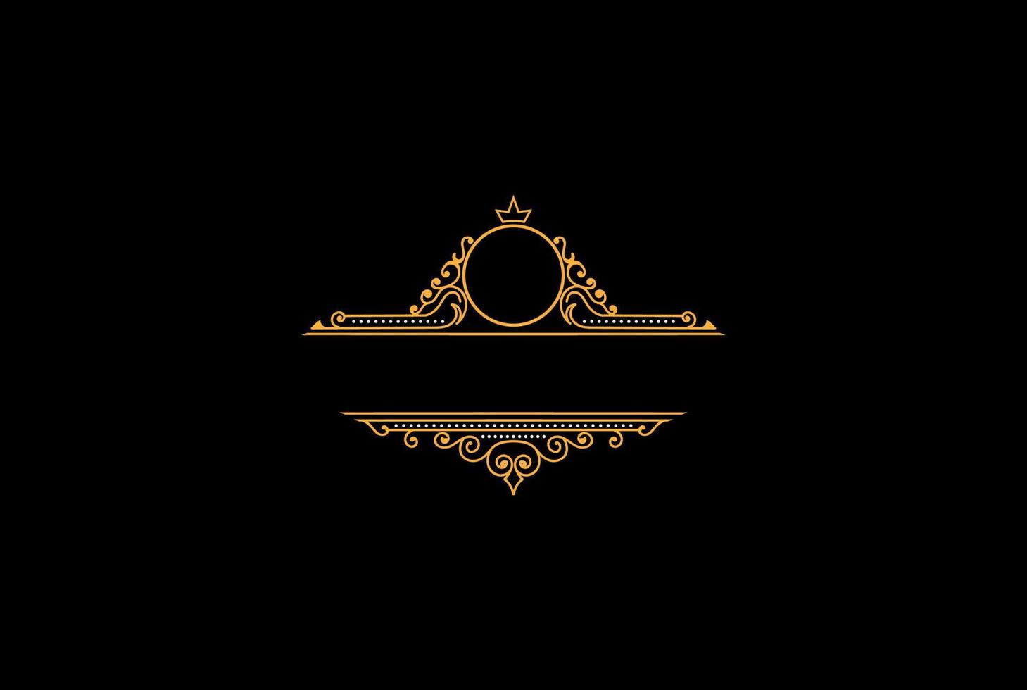 Elegant Luxury Golden Blank Decoration Frame Badge Emblem Label Logo Design Vector