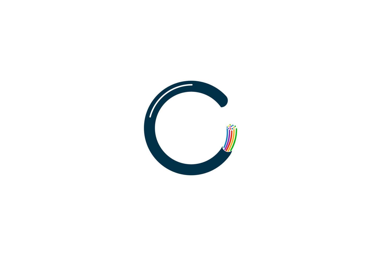 vector de diseño de logotipo de fibra óptica de cable minimalista simple