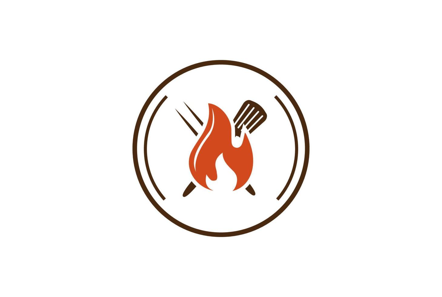 rústico retro vintage barbacoa parrilla insignia emblema logotipo diseño vector