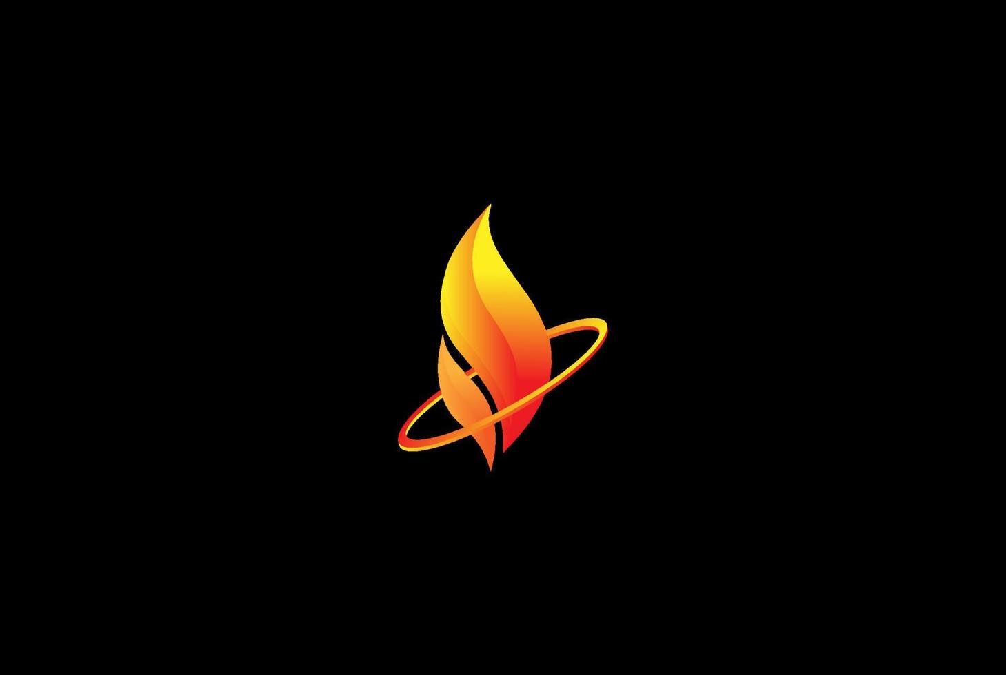 Modern Simple Minimalist Colorful Ring Fire Flame for Energy Logo Design Vector