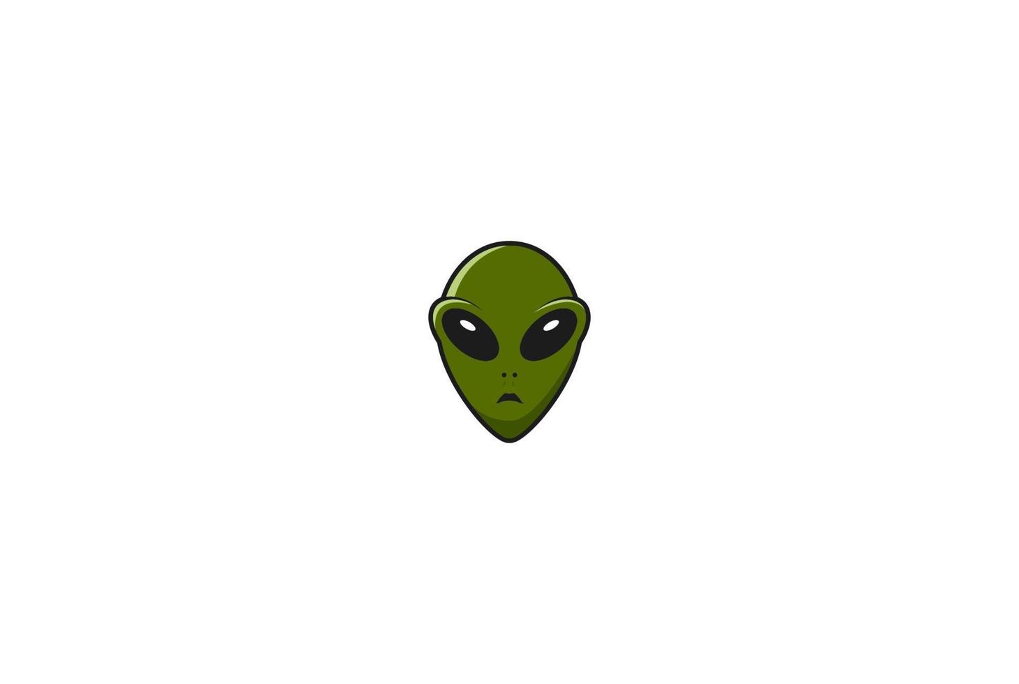 Simple Minimalist Alien Head Logo Design Vector