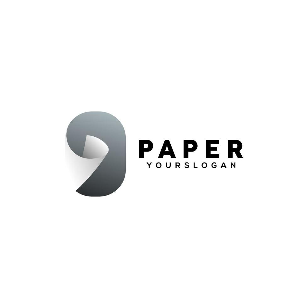 logotipo de papel degradado colorido vector