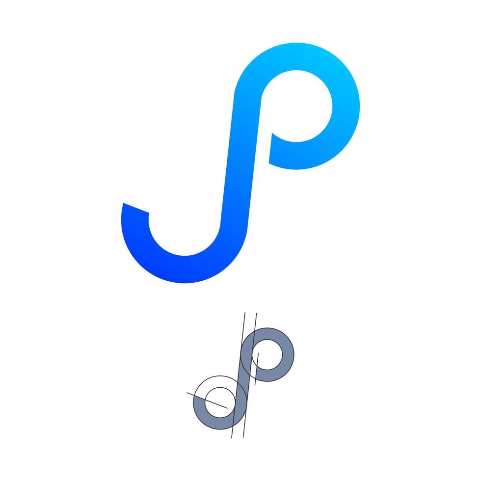 logo letra jp vector