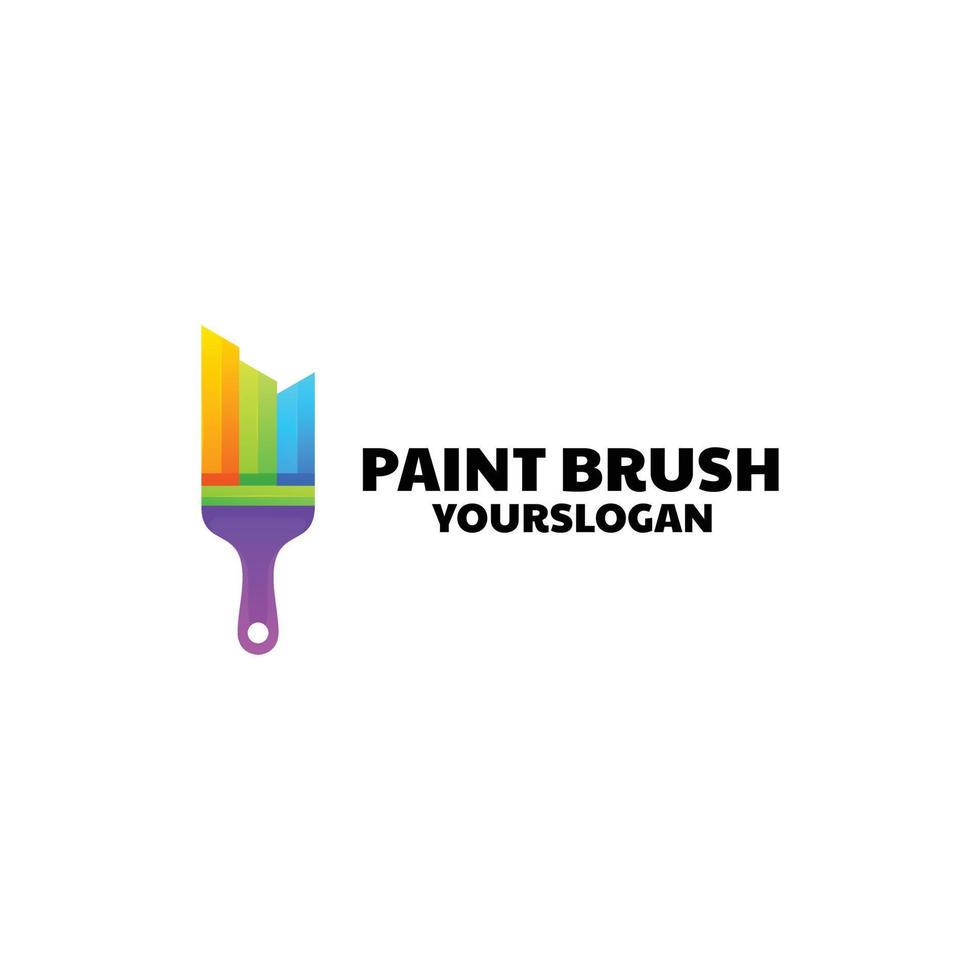 colorful paint brush logo design vector