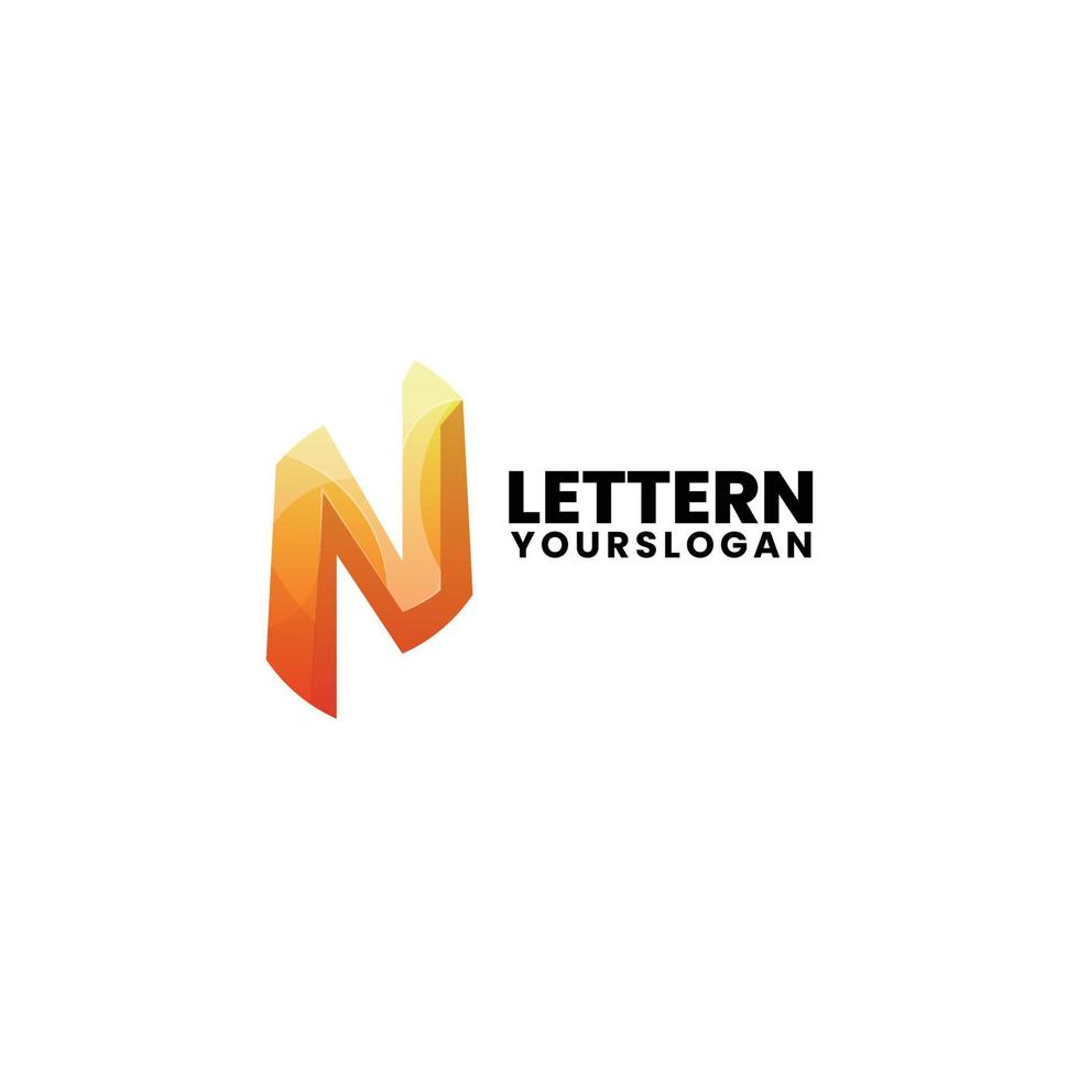 colorful letter n logo design vector