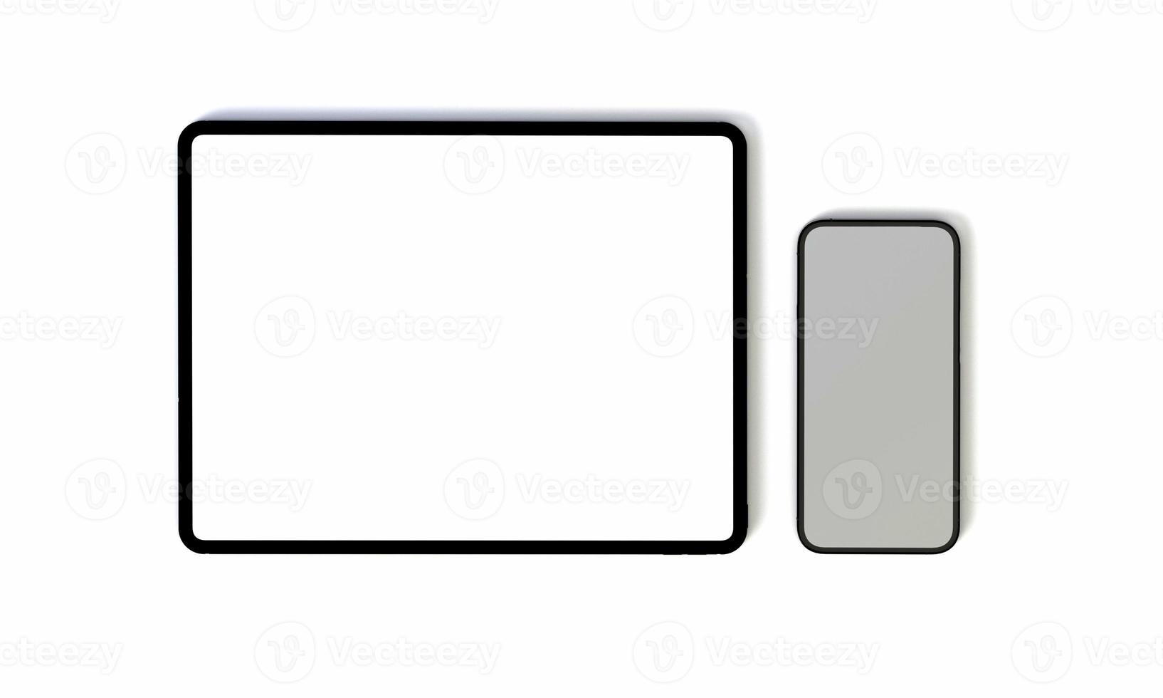 3d render illustration hand holding the white smartphone with full screen and modern frame less design - isolated on white background photo
