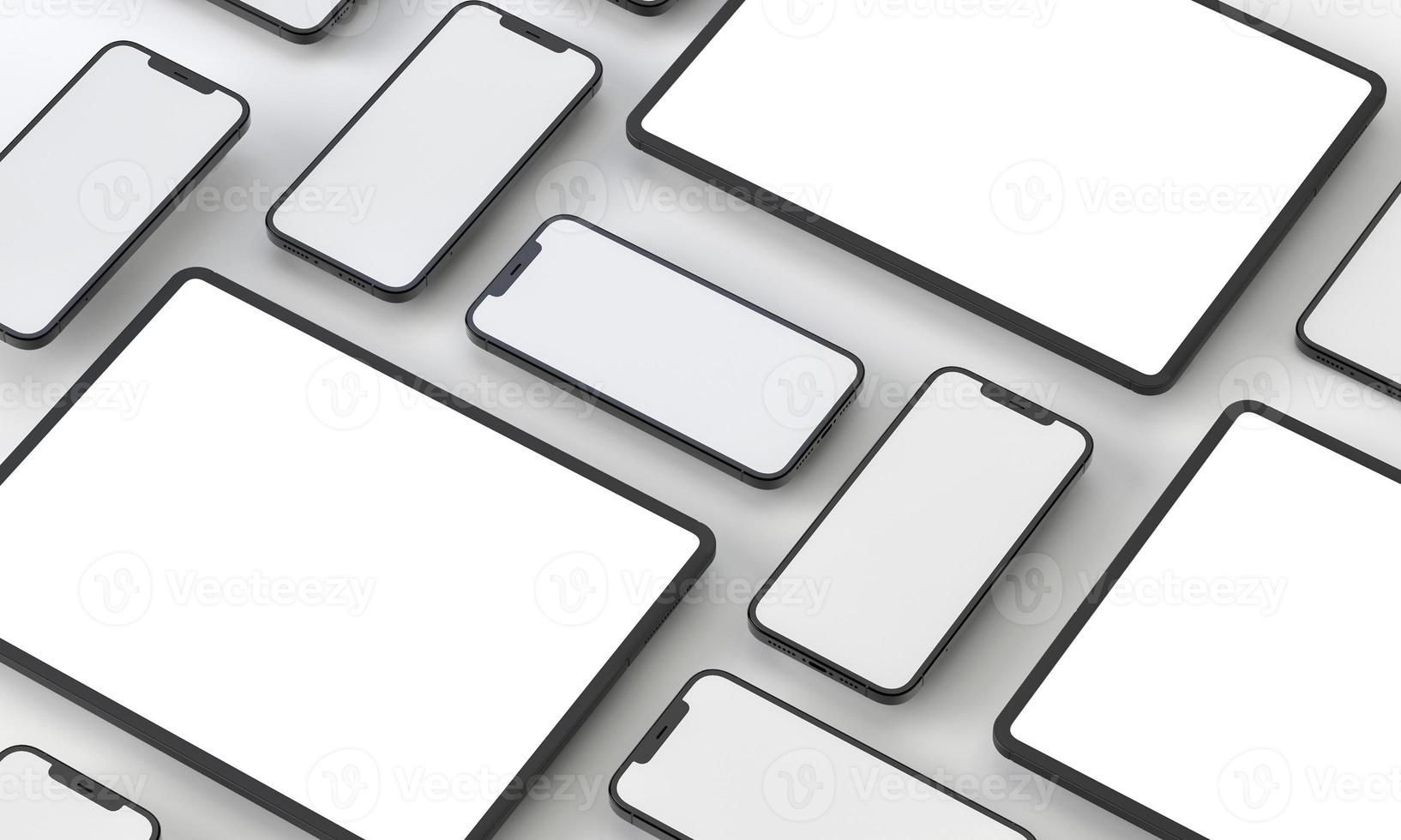 3d render illustration hand holding the white smartphone with full screen and modern frame less design - isolated on white background photo