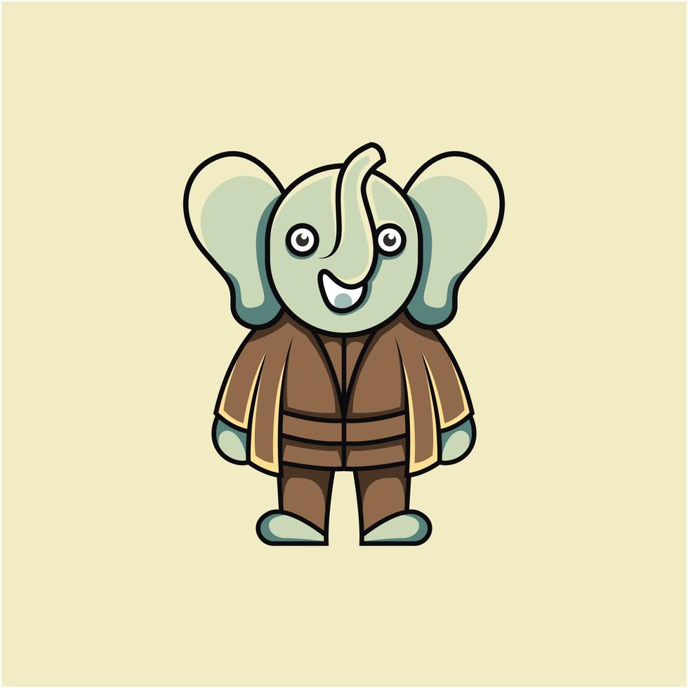 elephant cute logo vector