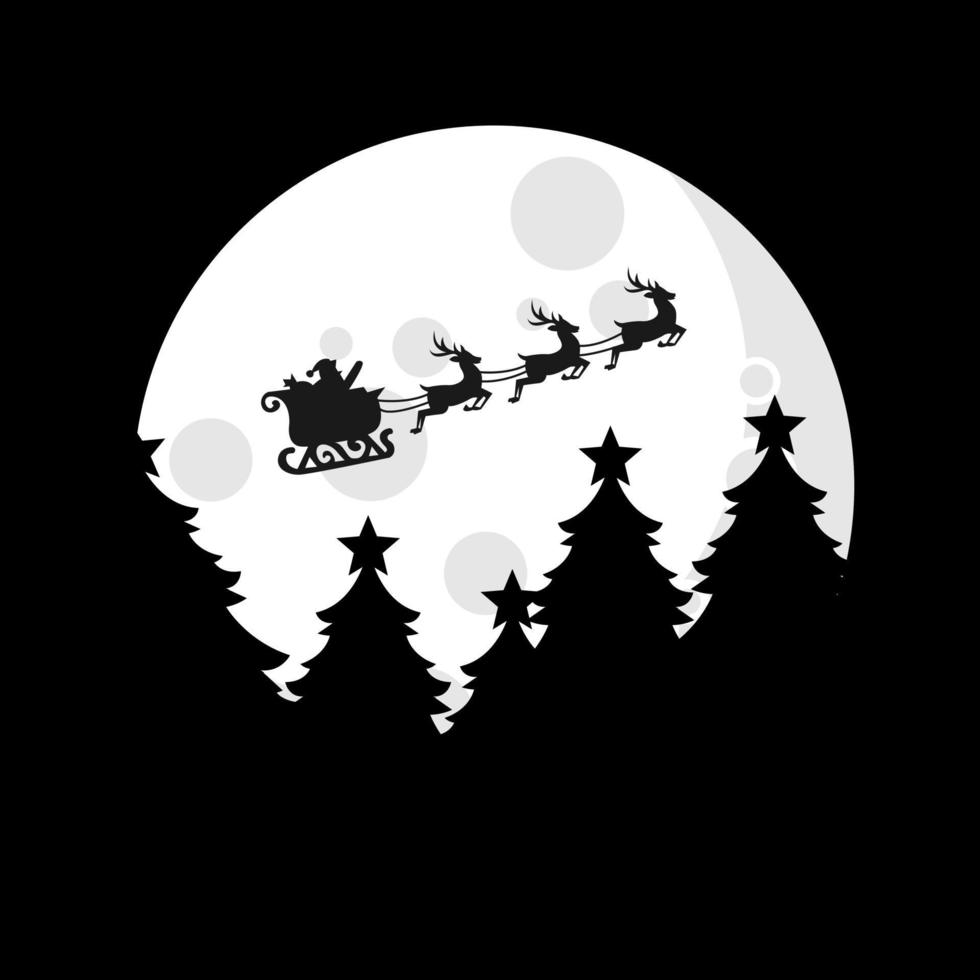 merry christmas silhouette vector illustration