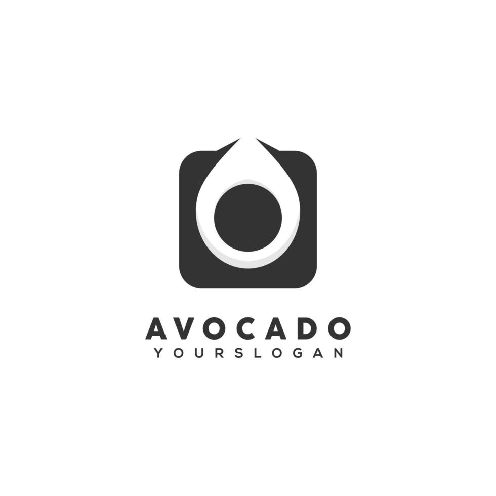 avocado fruit logo vector design