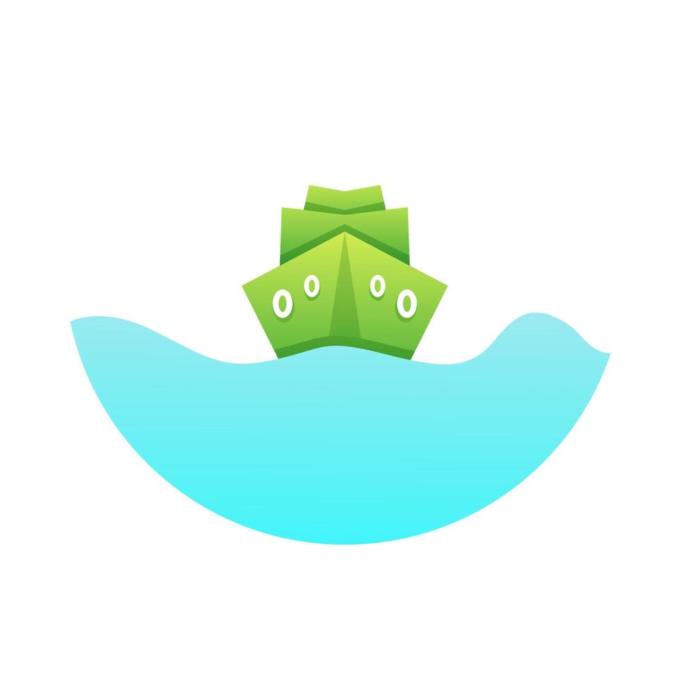 creative ship colorful logo design vector
