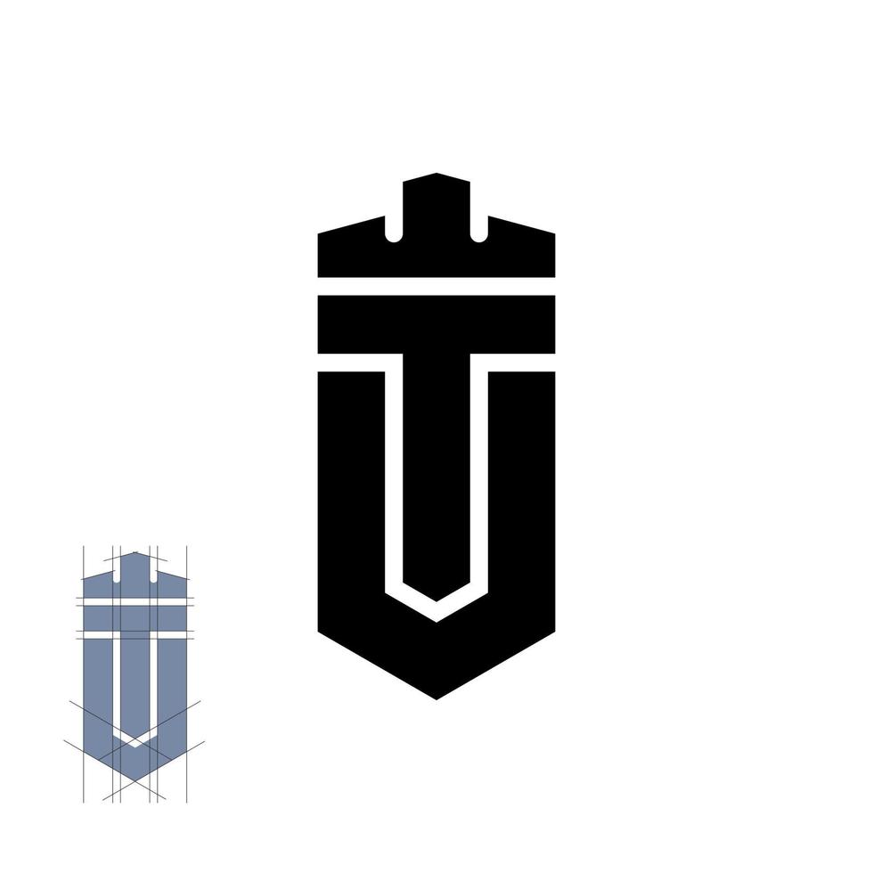 letter u t logo design vector