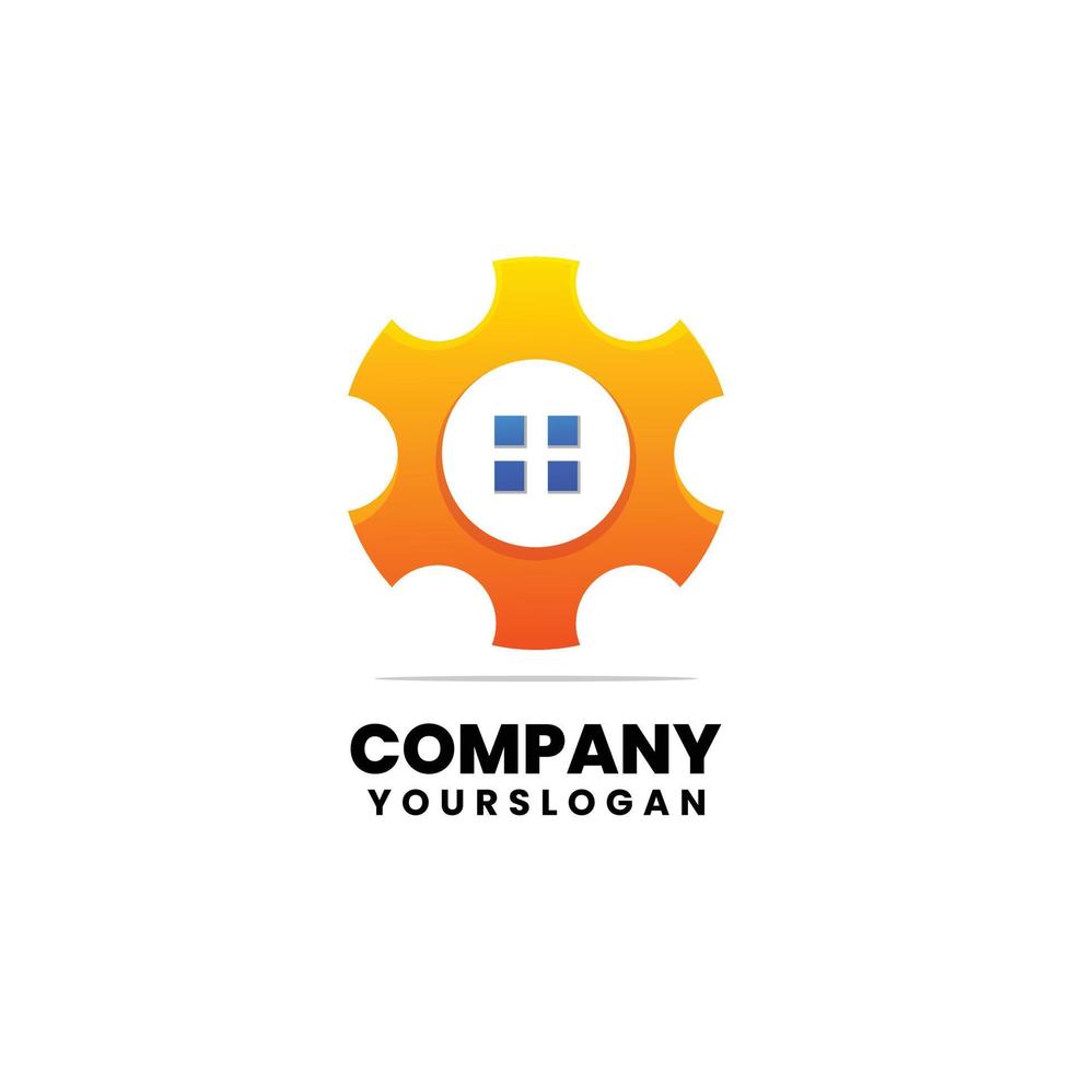 modern setting home logo design vector