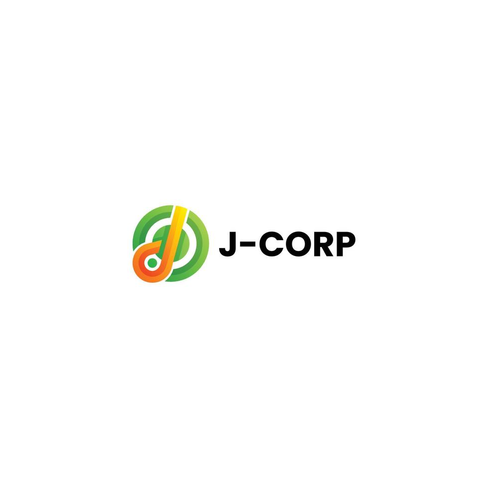 colorful letter j logo design vector