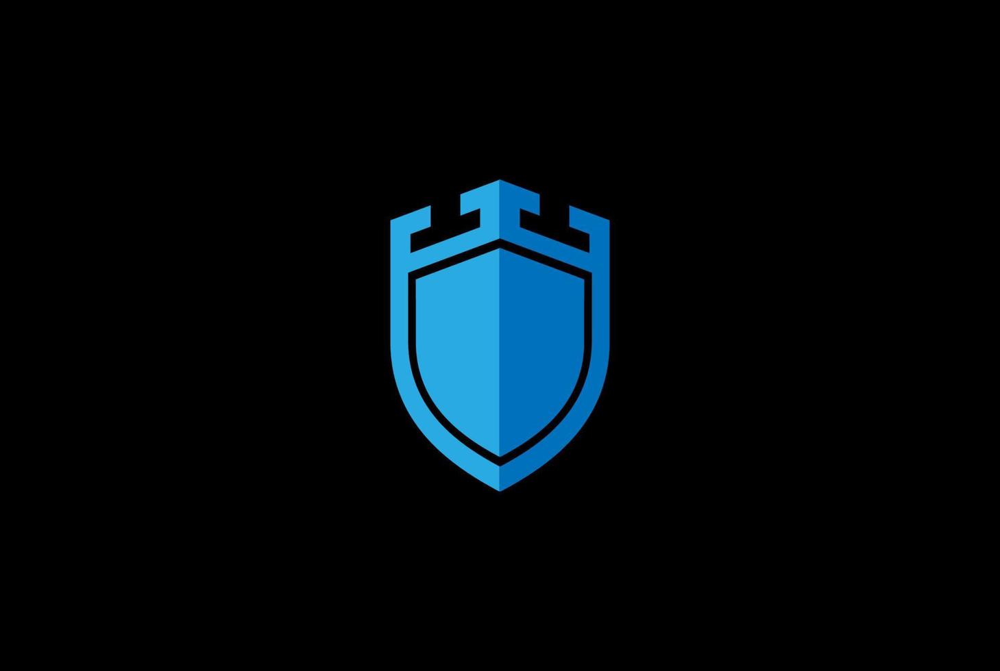 castillo de escudo moderno minimalista simple para vector de diseño de logotipo de guardia segura