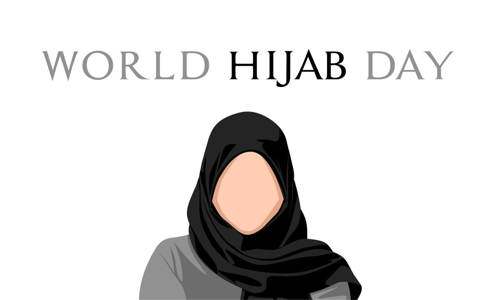 World hijab day theme poster vector