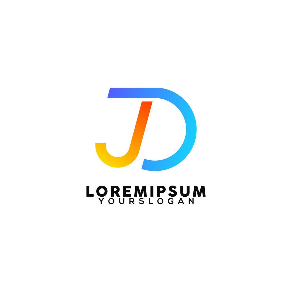 letter j d logo vector