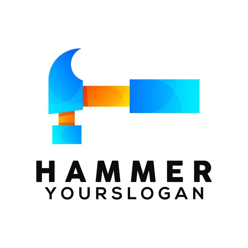 hammer logo design vector