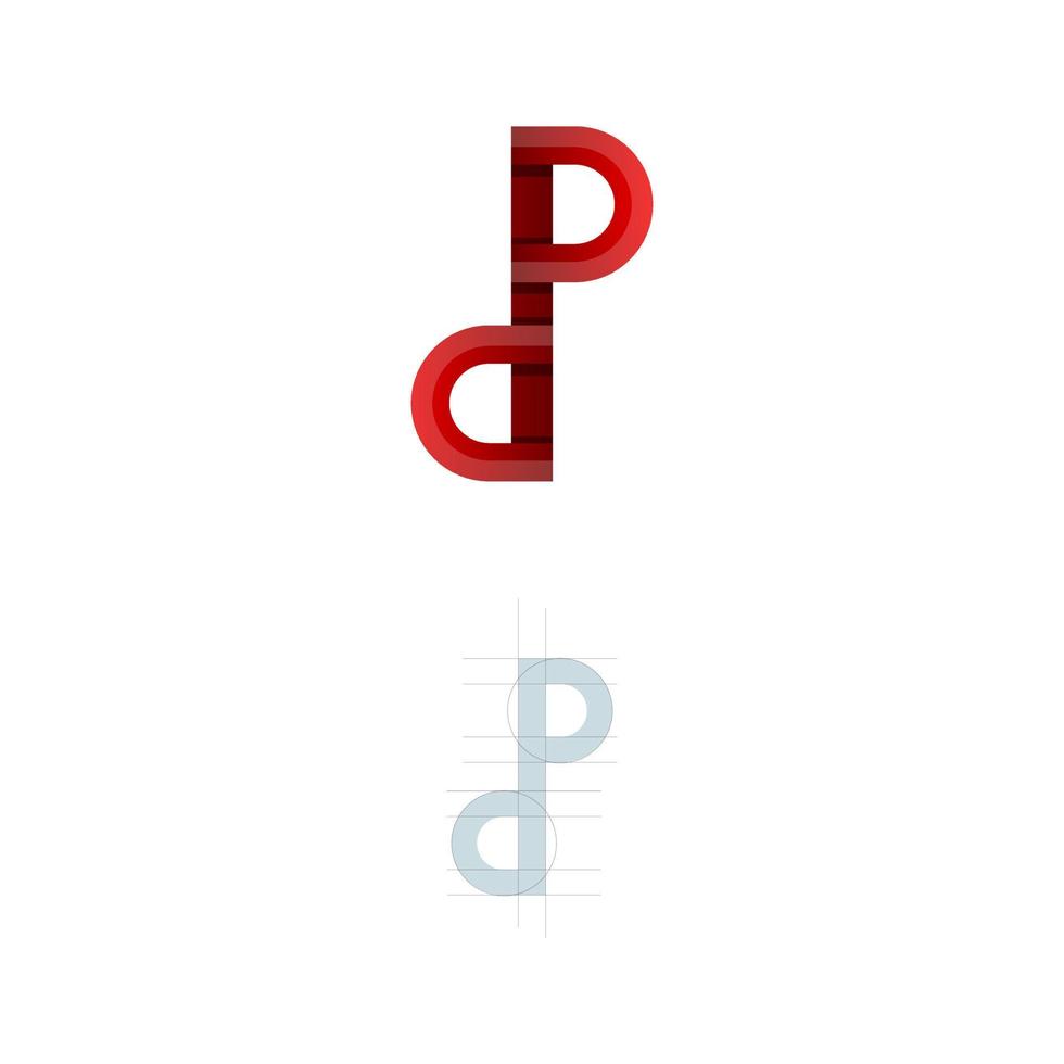 diseño de logotipo de letra dp vector