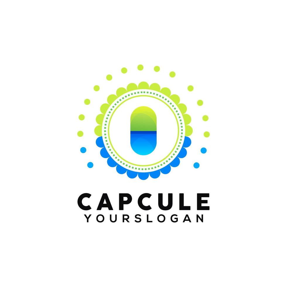 colorful capsule logo design template vector