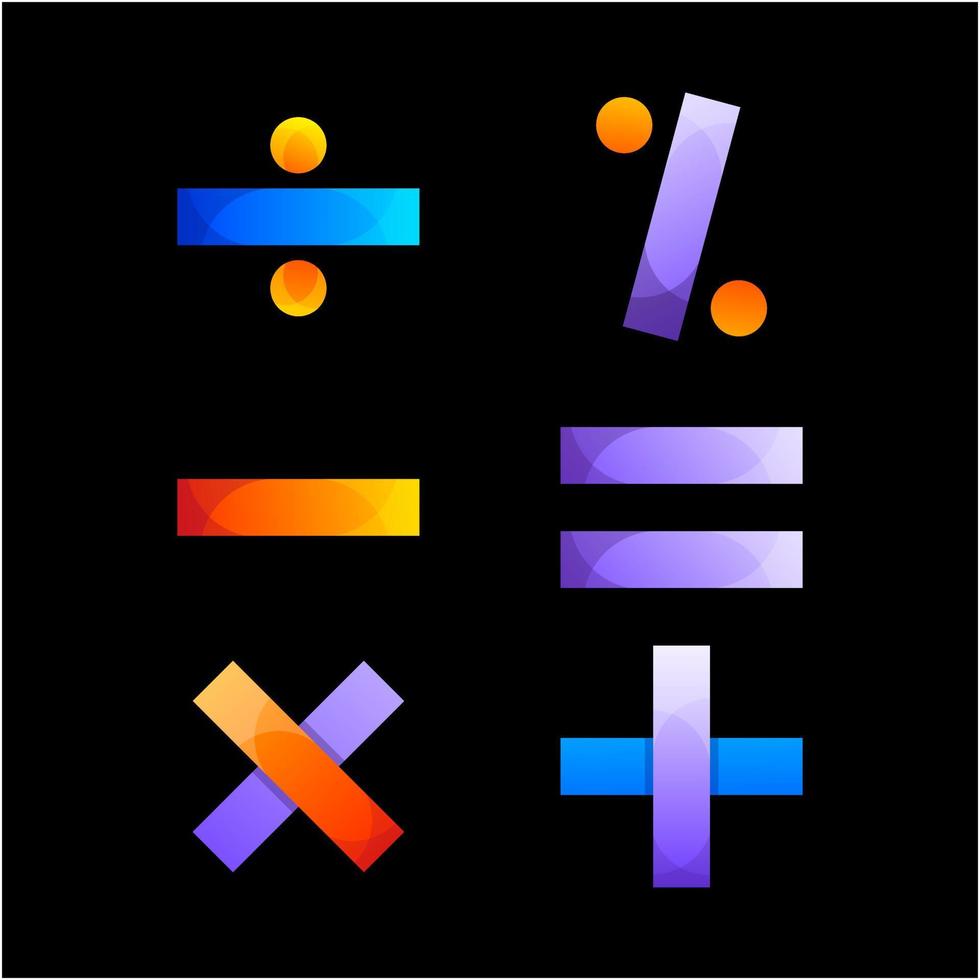 conjunto creativo de plantilla de diseño de logotipo de símbolos matemáticos vector