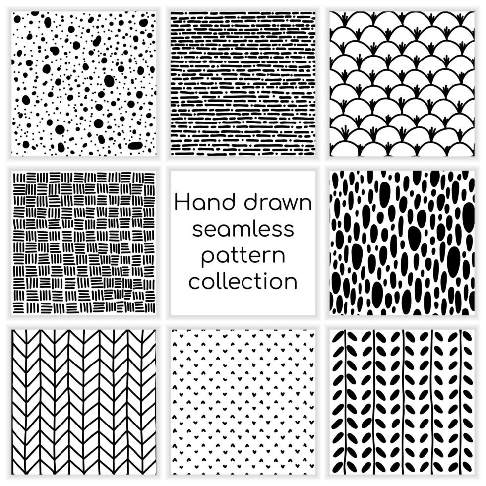 Hand drawn seamless pattern imitation in vector