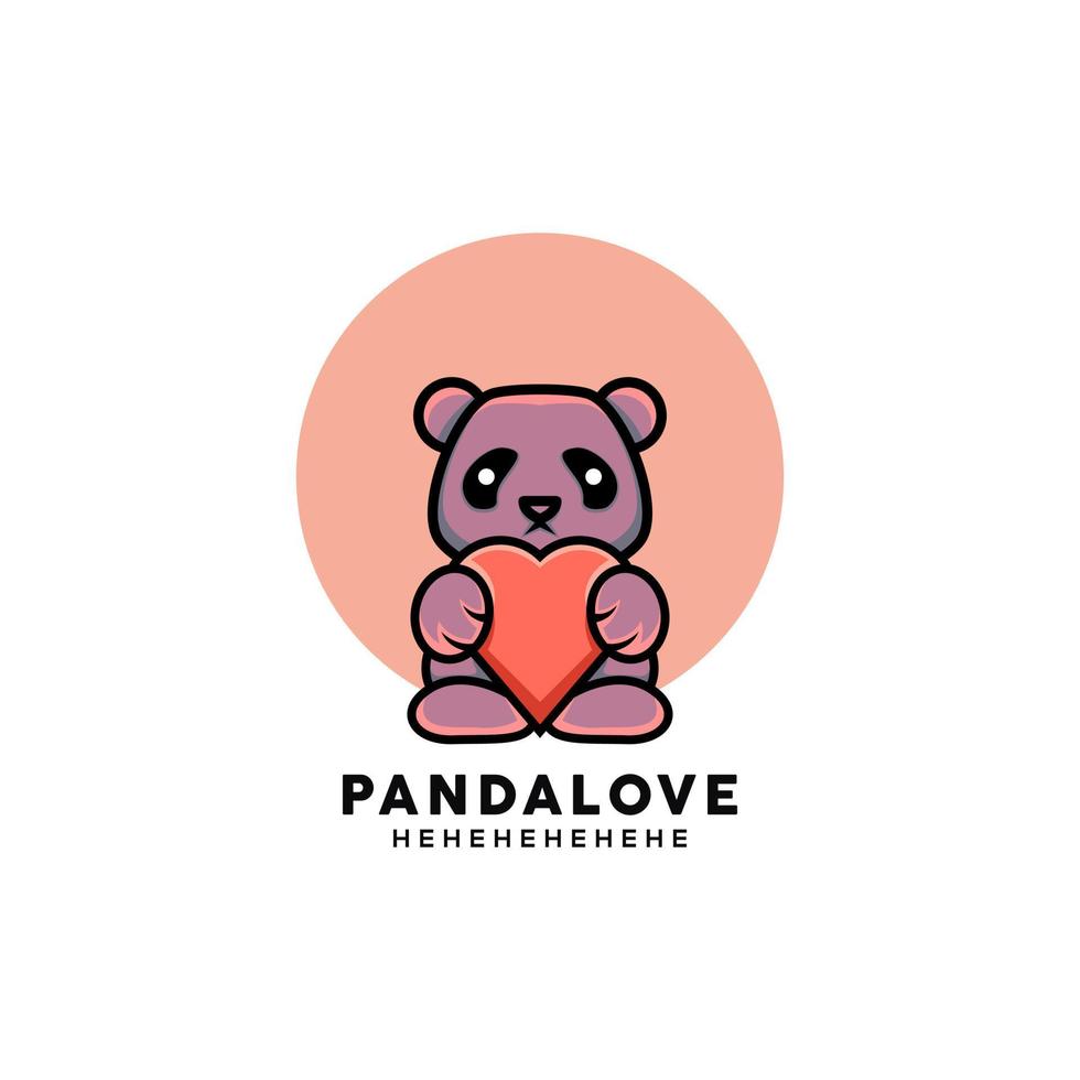 cute panda logo vector