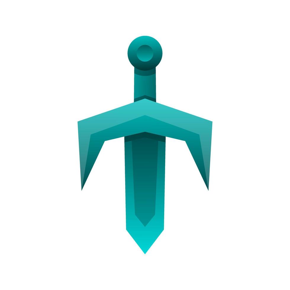 colorful letter m sword logo design vector