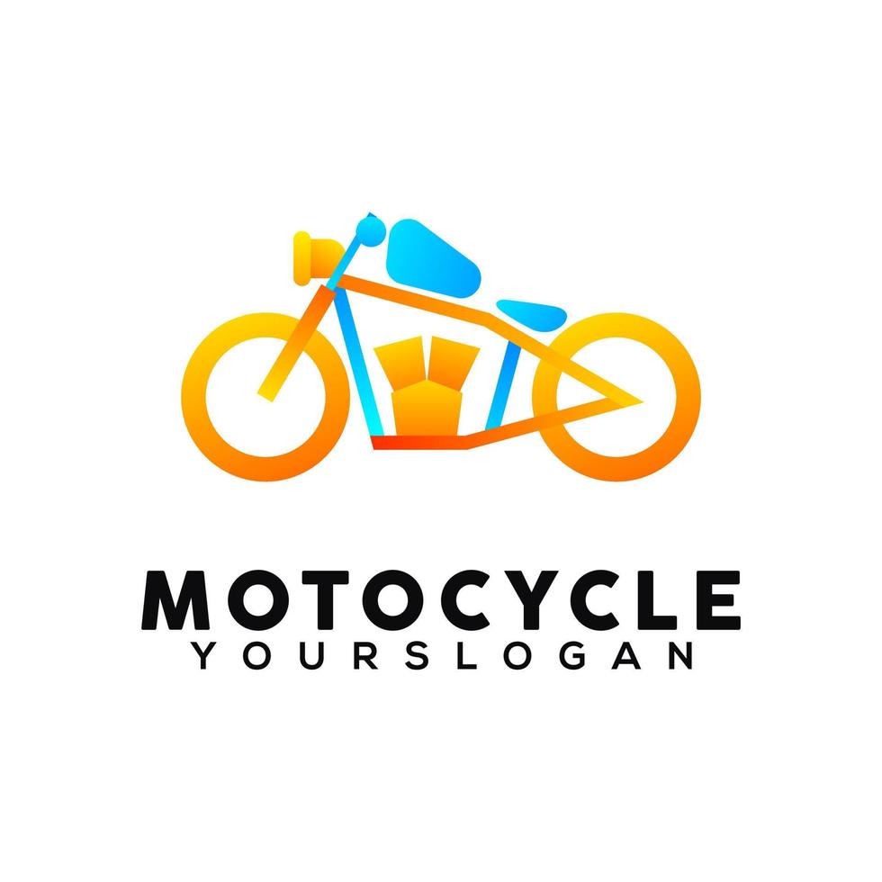 motocycle colorful logo design vector