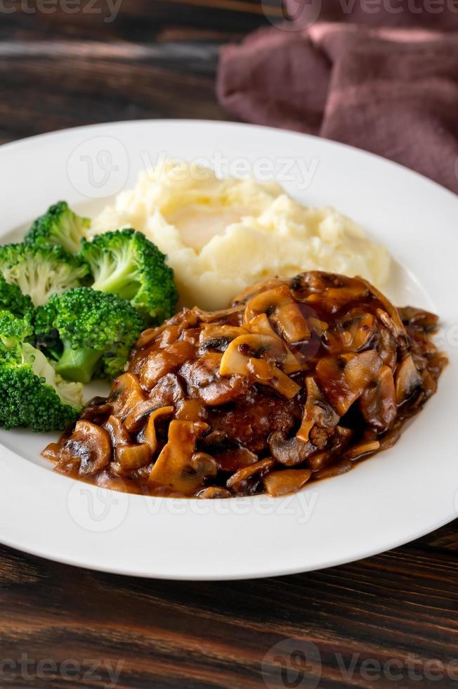 Salisbury steak in the plate photo