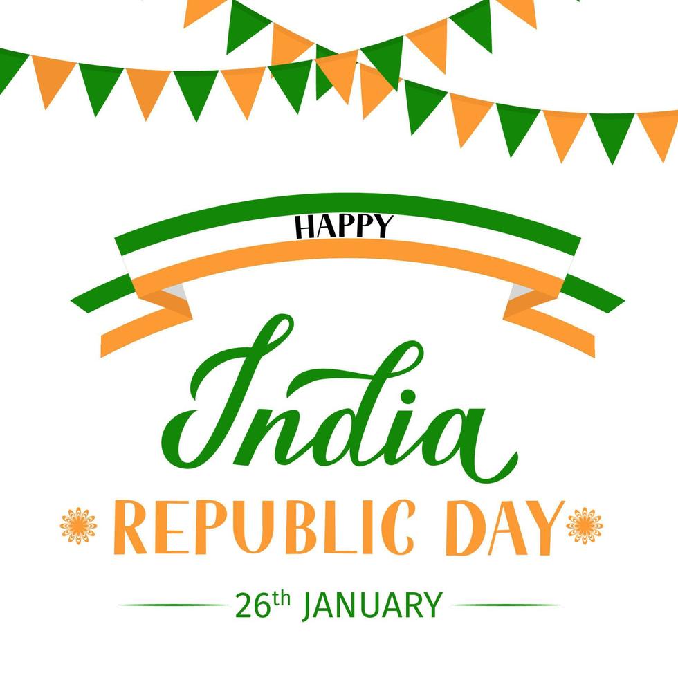 India Republic Day vector illustration. Indian holiday Celebration typography poster. Easy to edit template for greeting card, banner, flyer, t-shirt, etc.