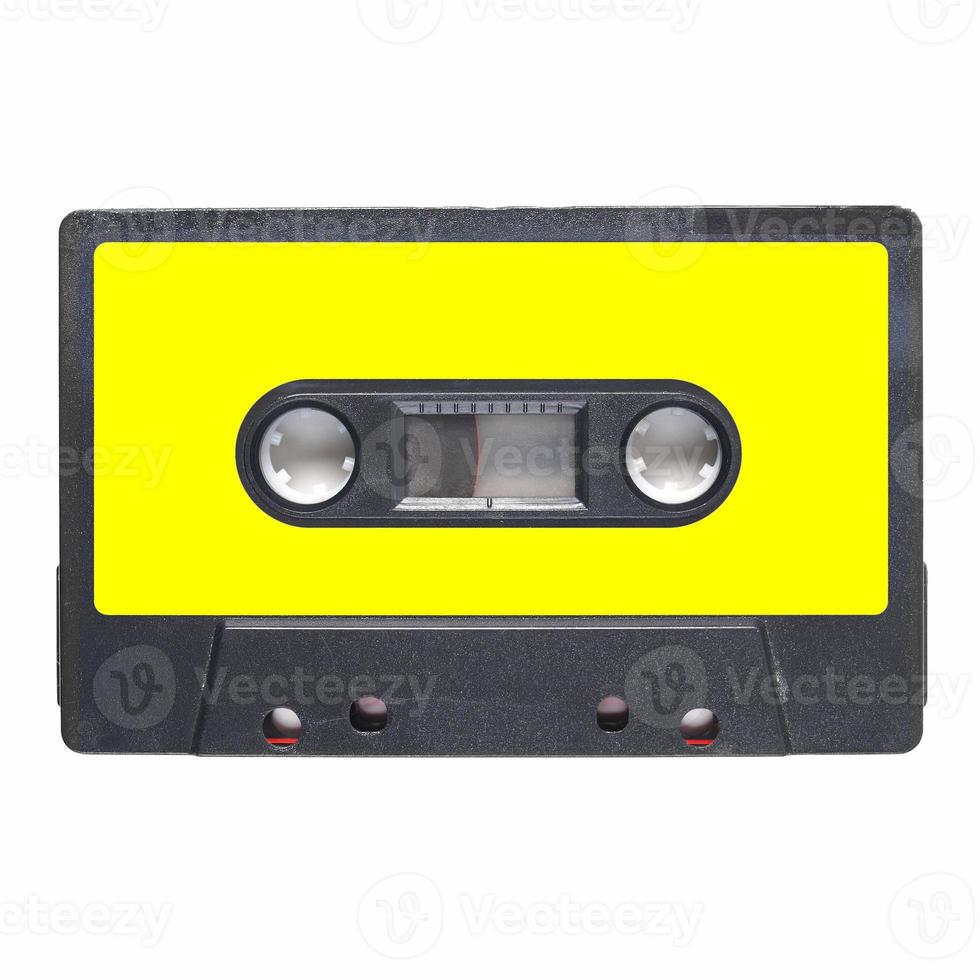 casete de cinta etiqueta amarilla foto