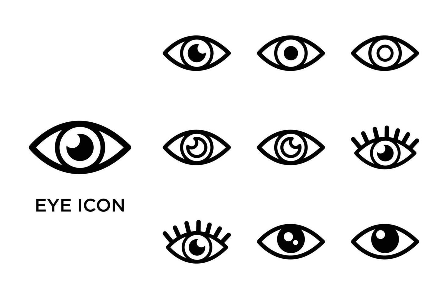 eye icon set vector design template in white background