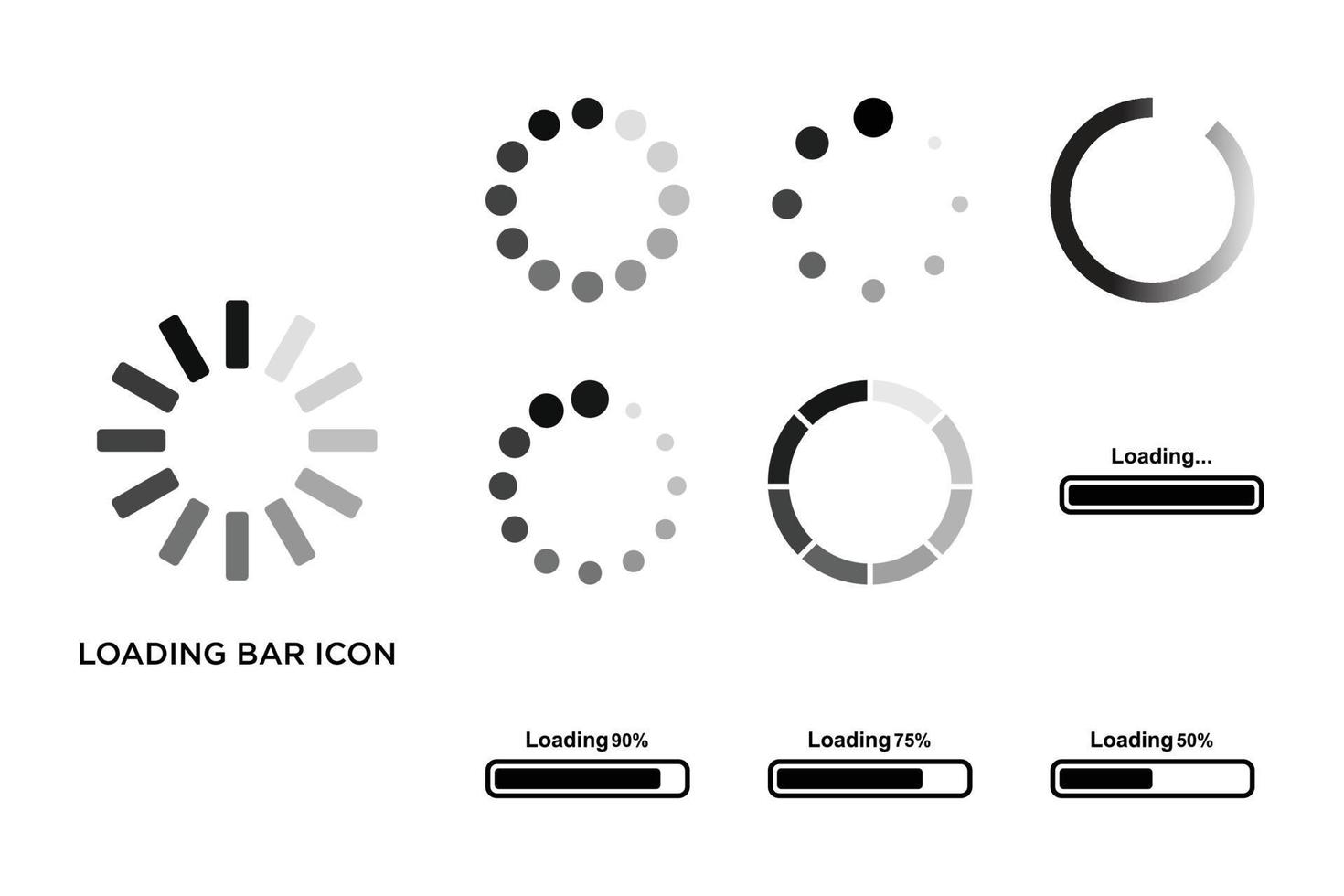 loading bar icon set vector design template in white background