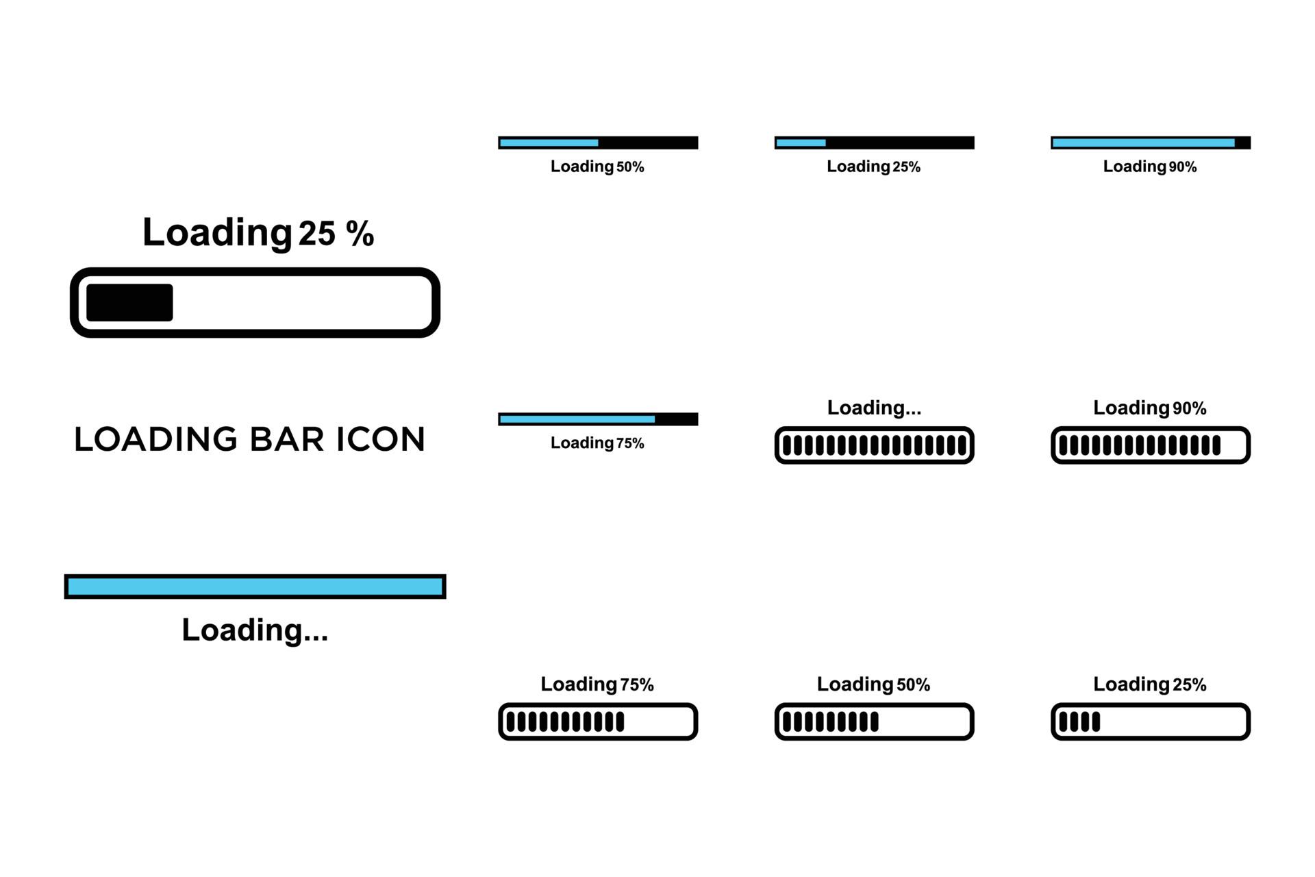 loading bar icon set vector design template in white background 5463403