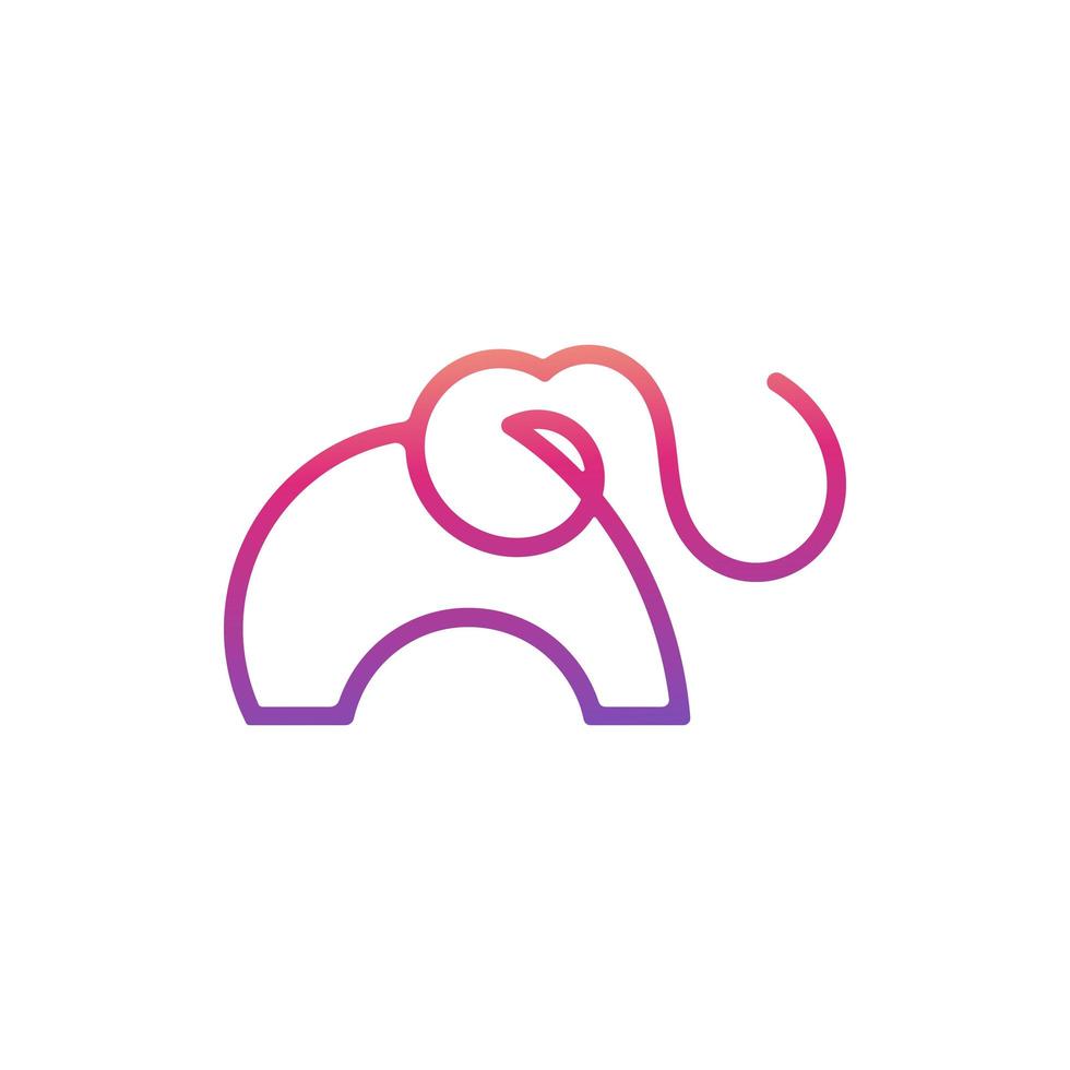 diseño de logotipo de línea de elefante creativo vector
