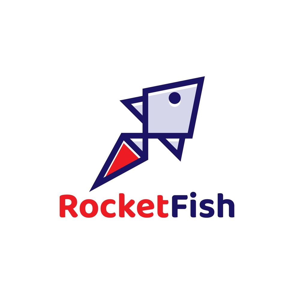 rocket fish vector logo template